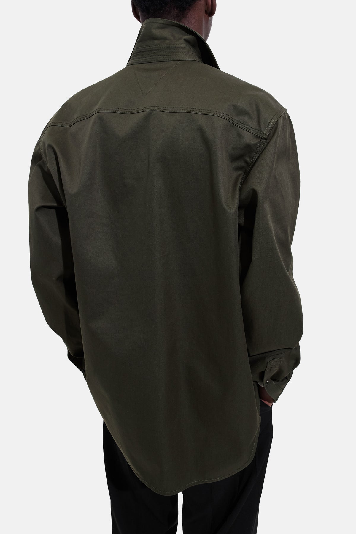 Bottega Veneta Men Cotton Gabardine Overshirt