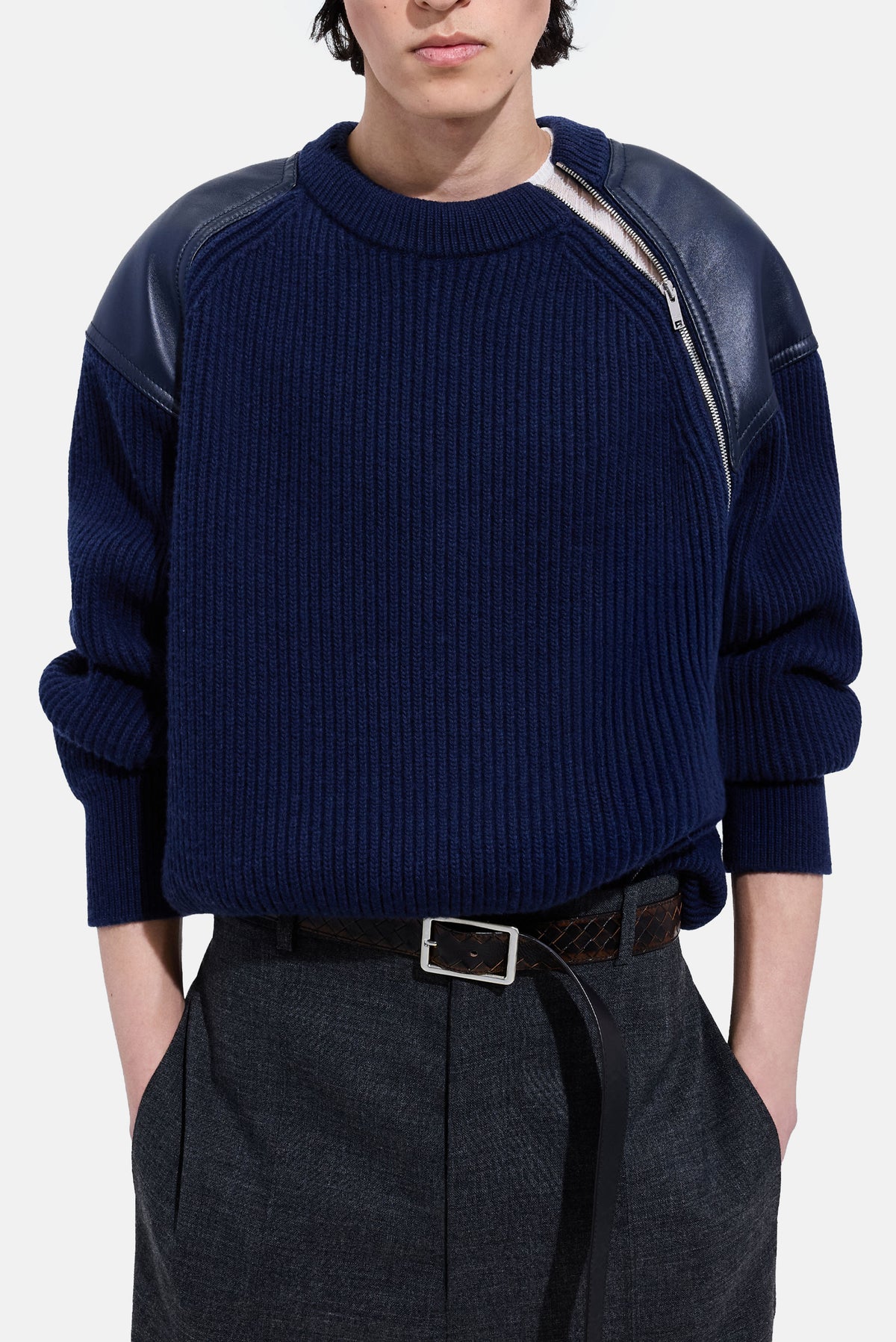 Bottega Veneta Men Wool And Cashmere English Rib Sweater