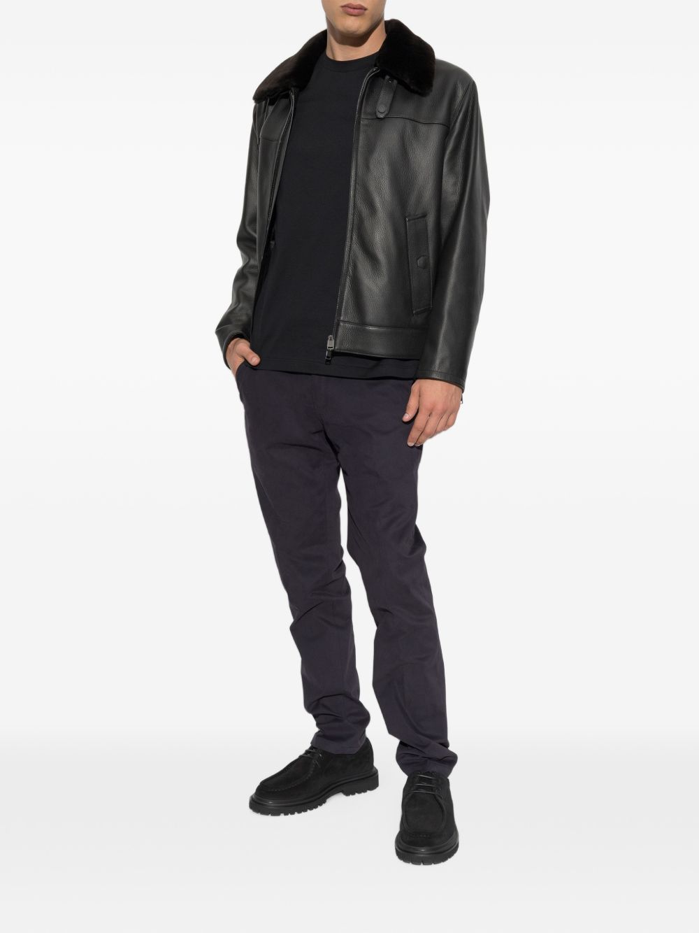 Brioni Men Leather Jacket