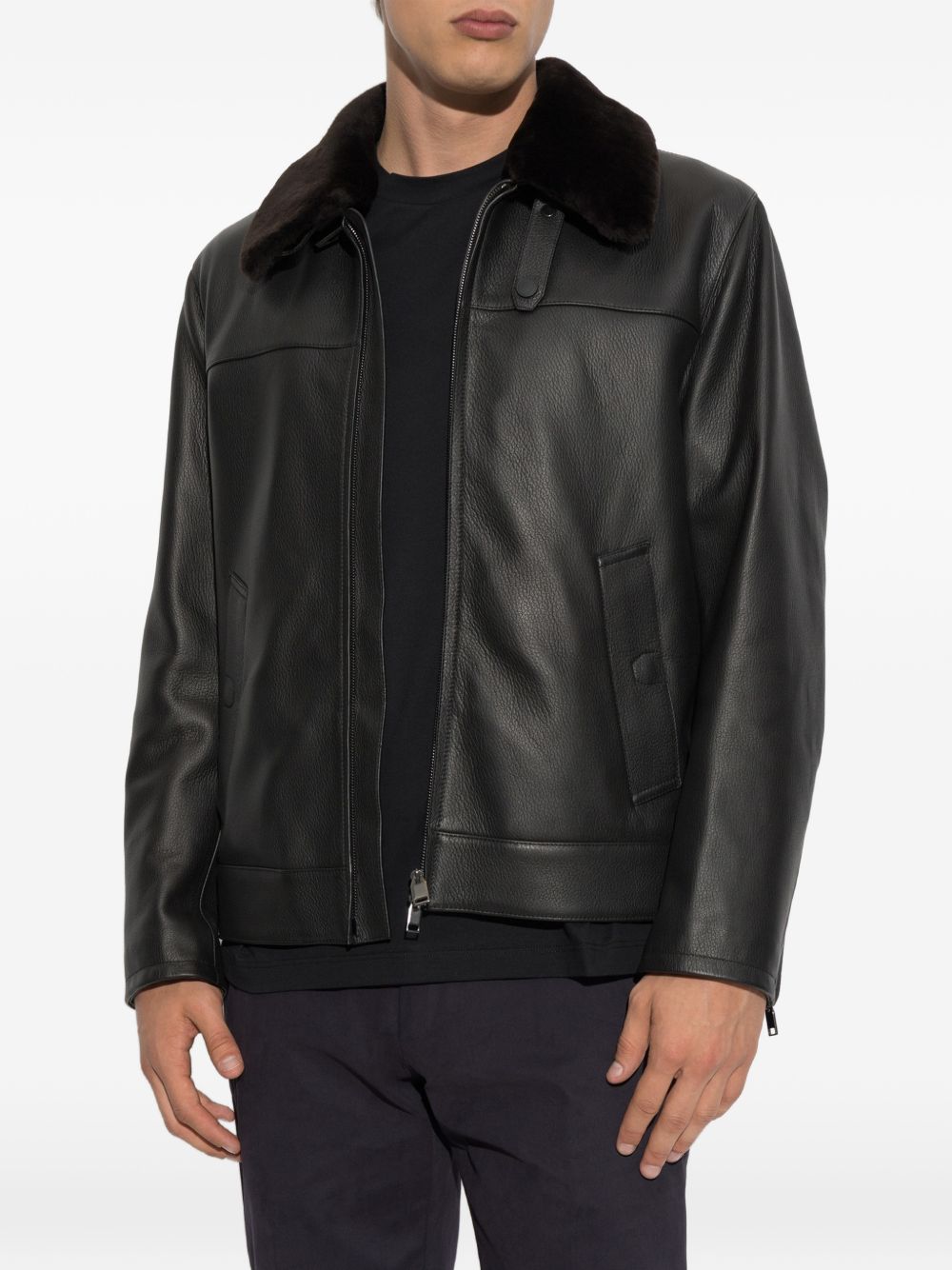 Brioni Men Leather Jacket