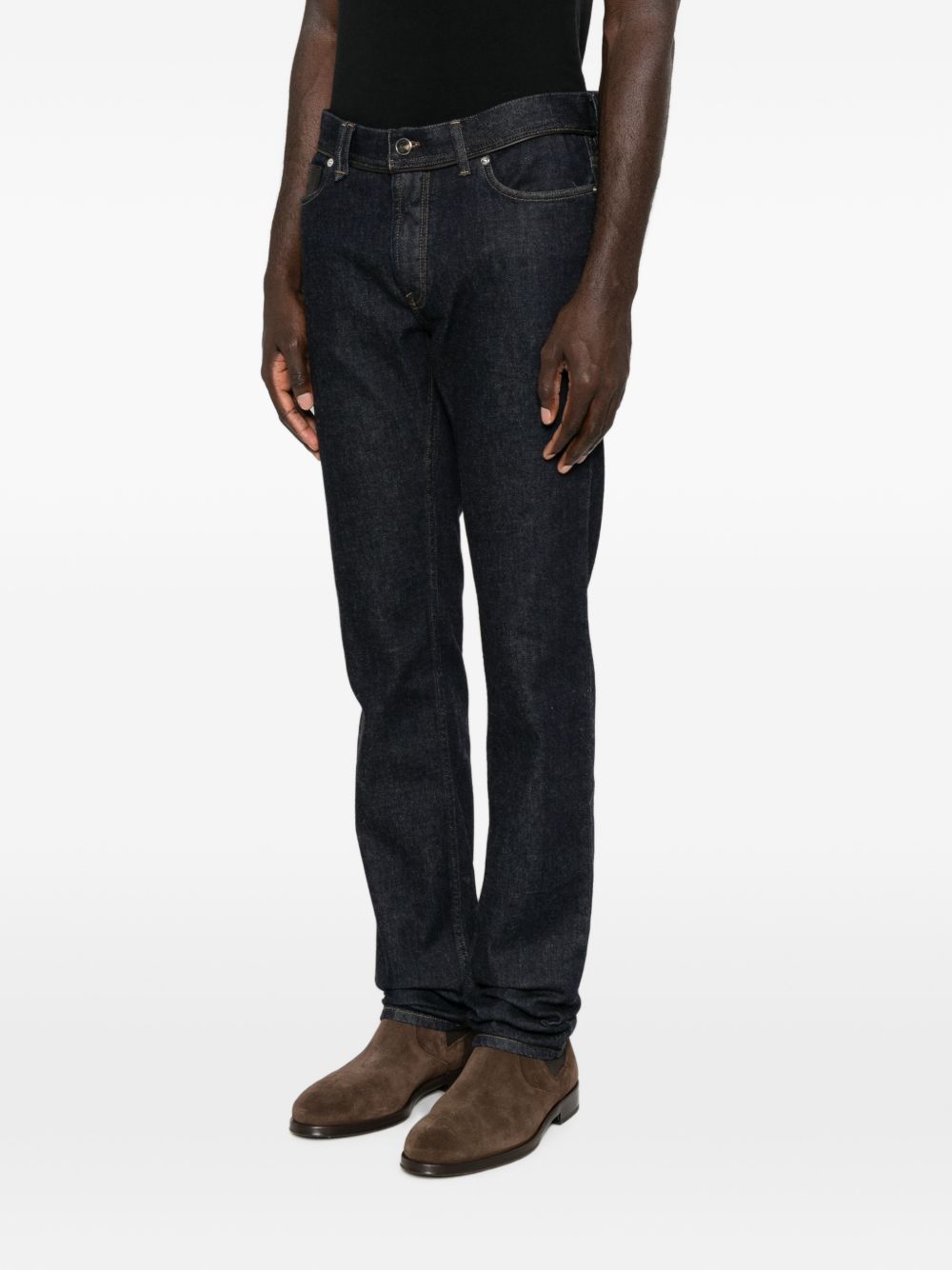 Brioni Men Cotton And Cashmere Denim Jeans