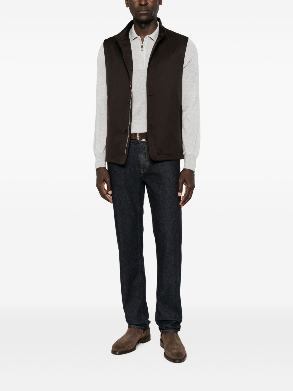 Brioni Men Cotton And Cashmere Denim Jeans