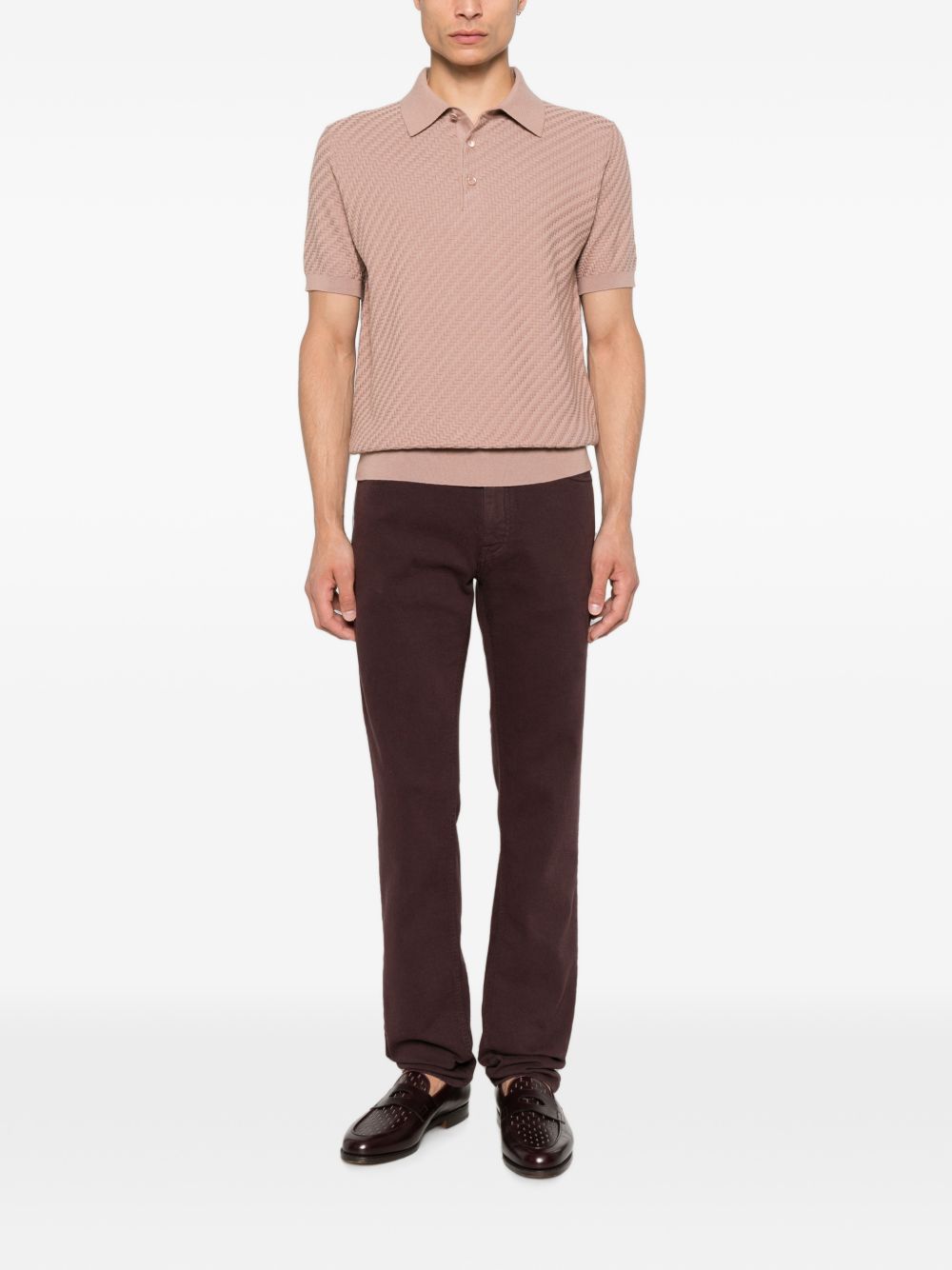 Brioni Men Cotton And Cashmere Polo Shirt