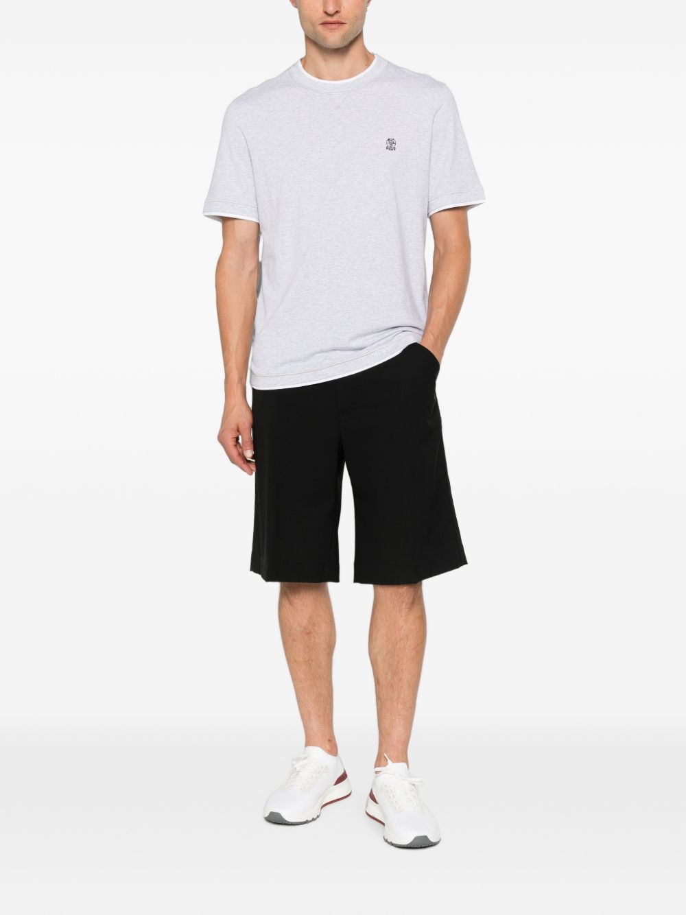 Brunello Cucinelli Men Logo Cotton T-Shirt