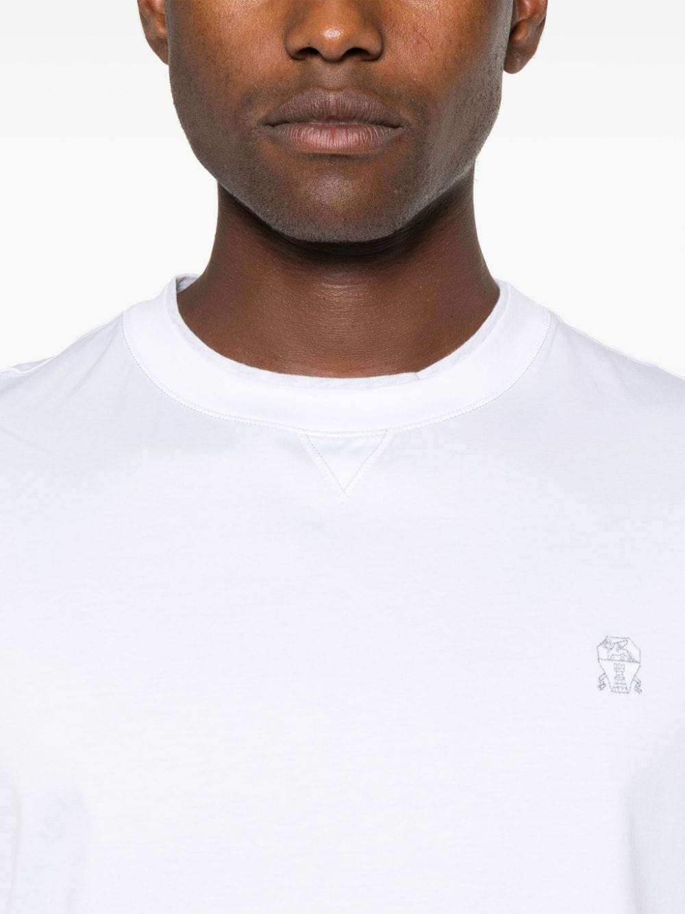 Brunello Cucinelli Men Logo Cotton T-Shirt