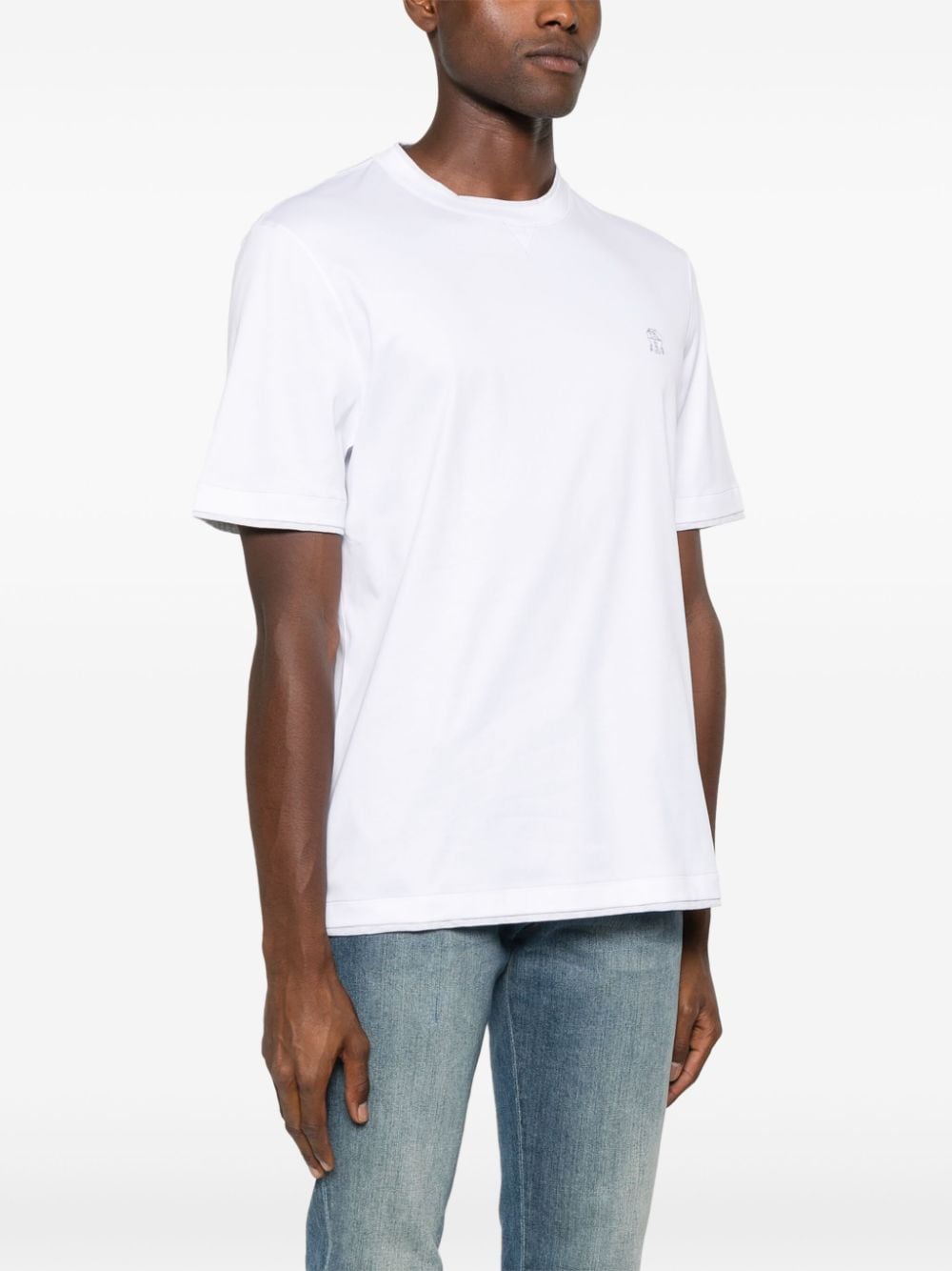 Brunello Cucinelli Men Logo Cotton T-Shirt