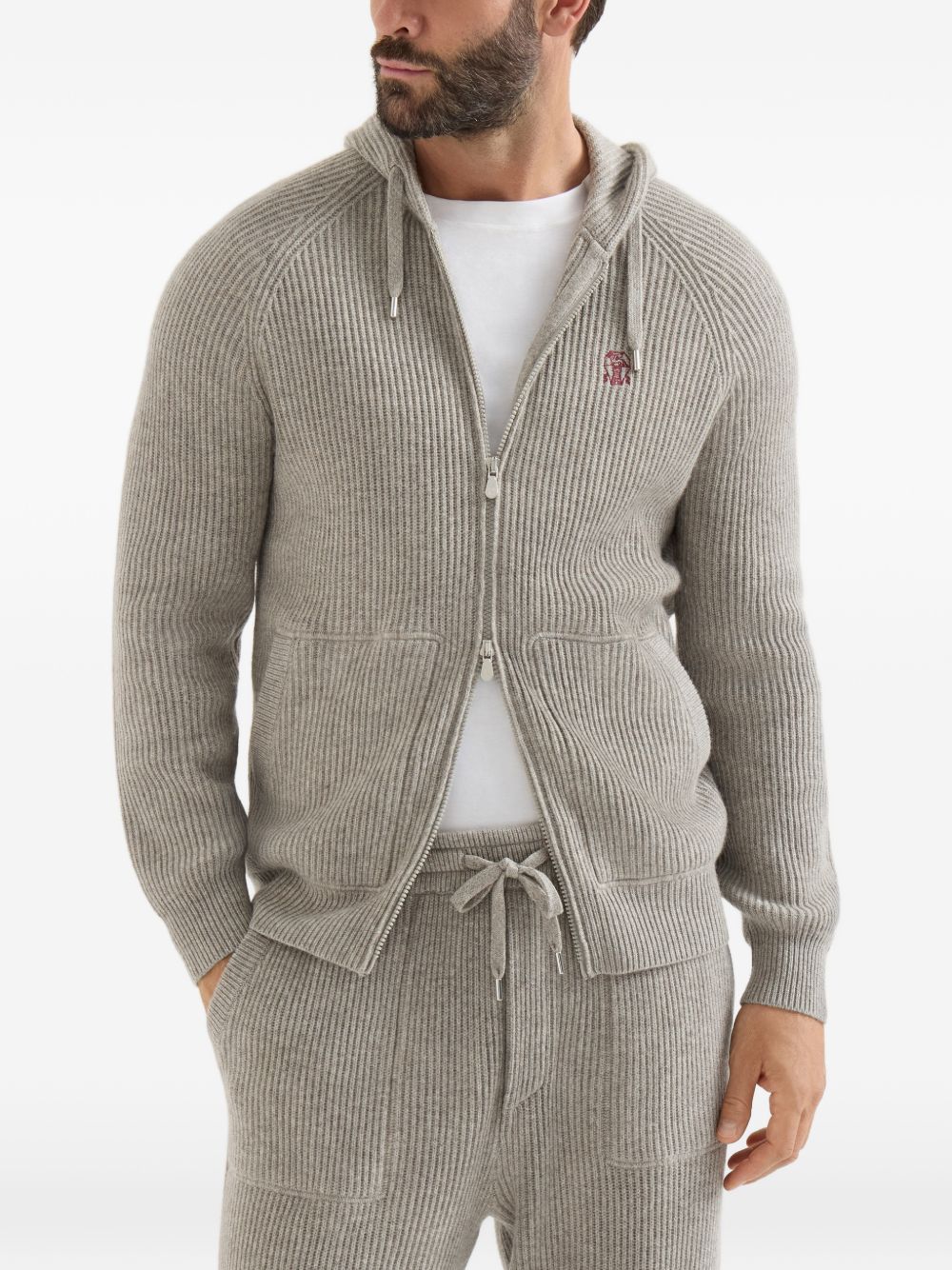 Brunello Cucinelli Men Logo Cashmere Hoodie