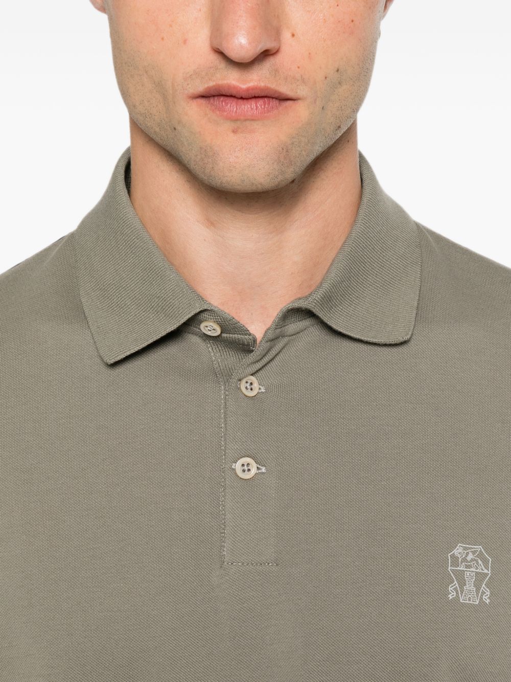 Brunello Cucinelli Men Logo Cotton Polo Shirt
