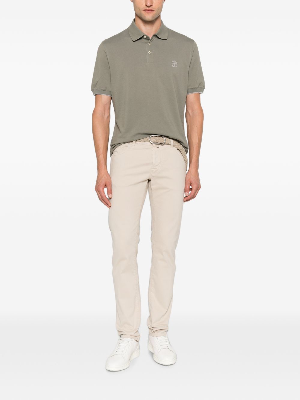 Brunello Cucinelli Men Logo Cotton Polo Shirt