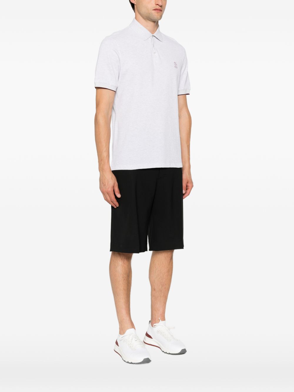 Brunello Cucinelli Men Logo Cotton Polo Shirt