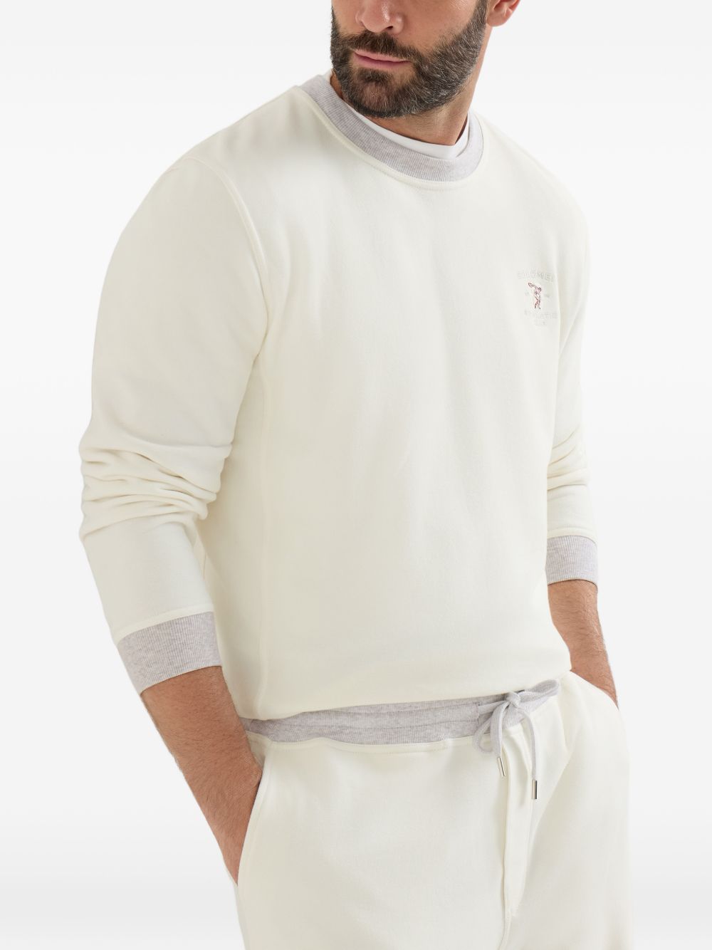 Brunello Cucinelli Men Logo Cotton Sweatshirt