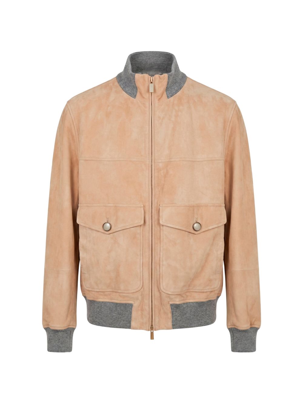 Brunello Cucinelli Men Leather Bomber Jacket