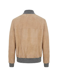 Brunello Cucinelli Men Leather Bomber Jacket