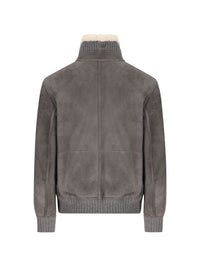 Brunello Cucinelli Men Shearling Leather Jacket