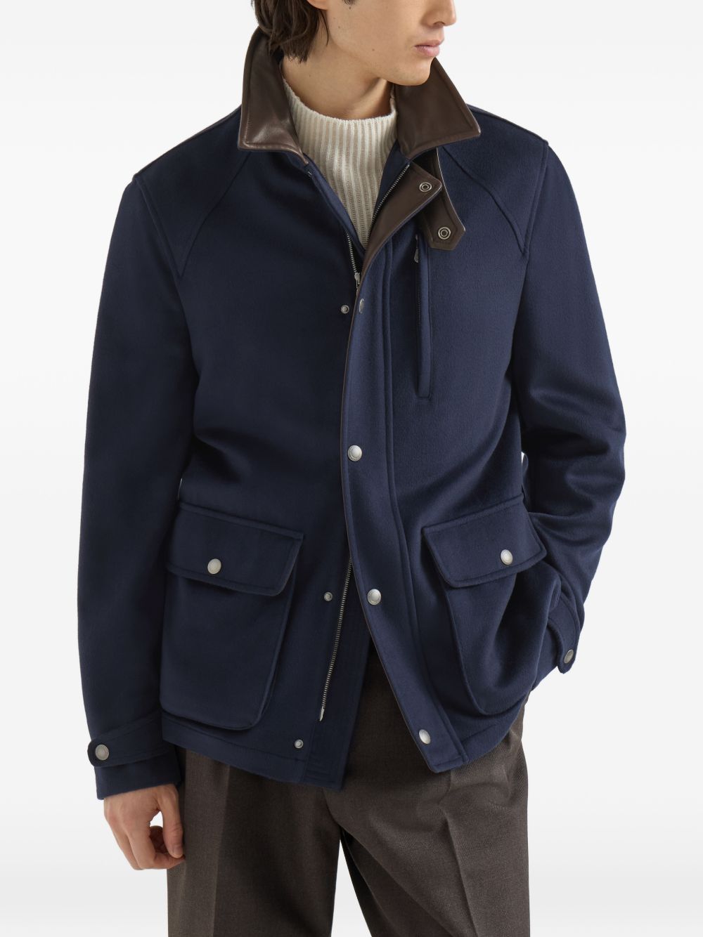 Brunello Cucinelli Men Wool Caban Coat