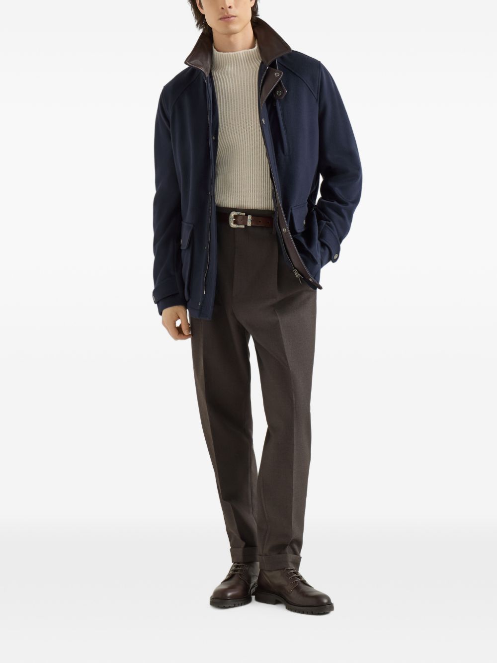 Brunello Cucinelli Men Wool Caban Coat