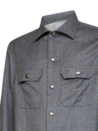 Brunello Cucinelli Men Wool Shirt