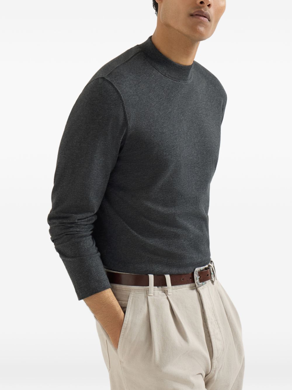BRUNELLO CUCINELLI Brunello Cucinelli Men Cotton Turtle-Neck T-Shirt