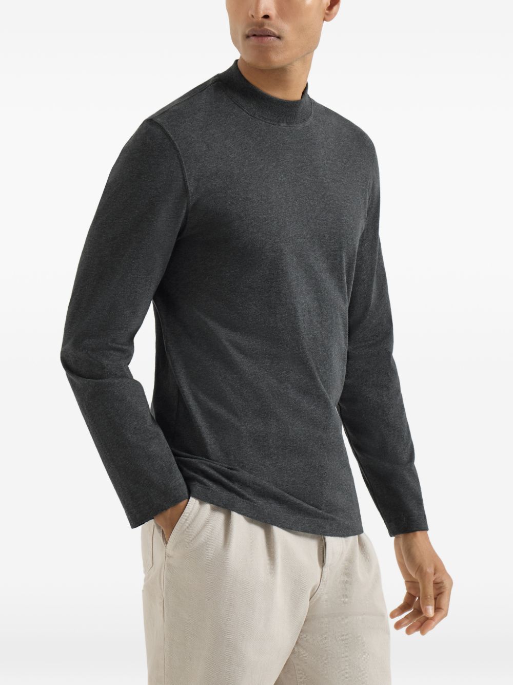 BRUNELLO CUCINELLI Brunello Cucinelli Men Cotton Turtle-Neck T-Shirt