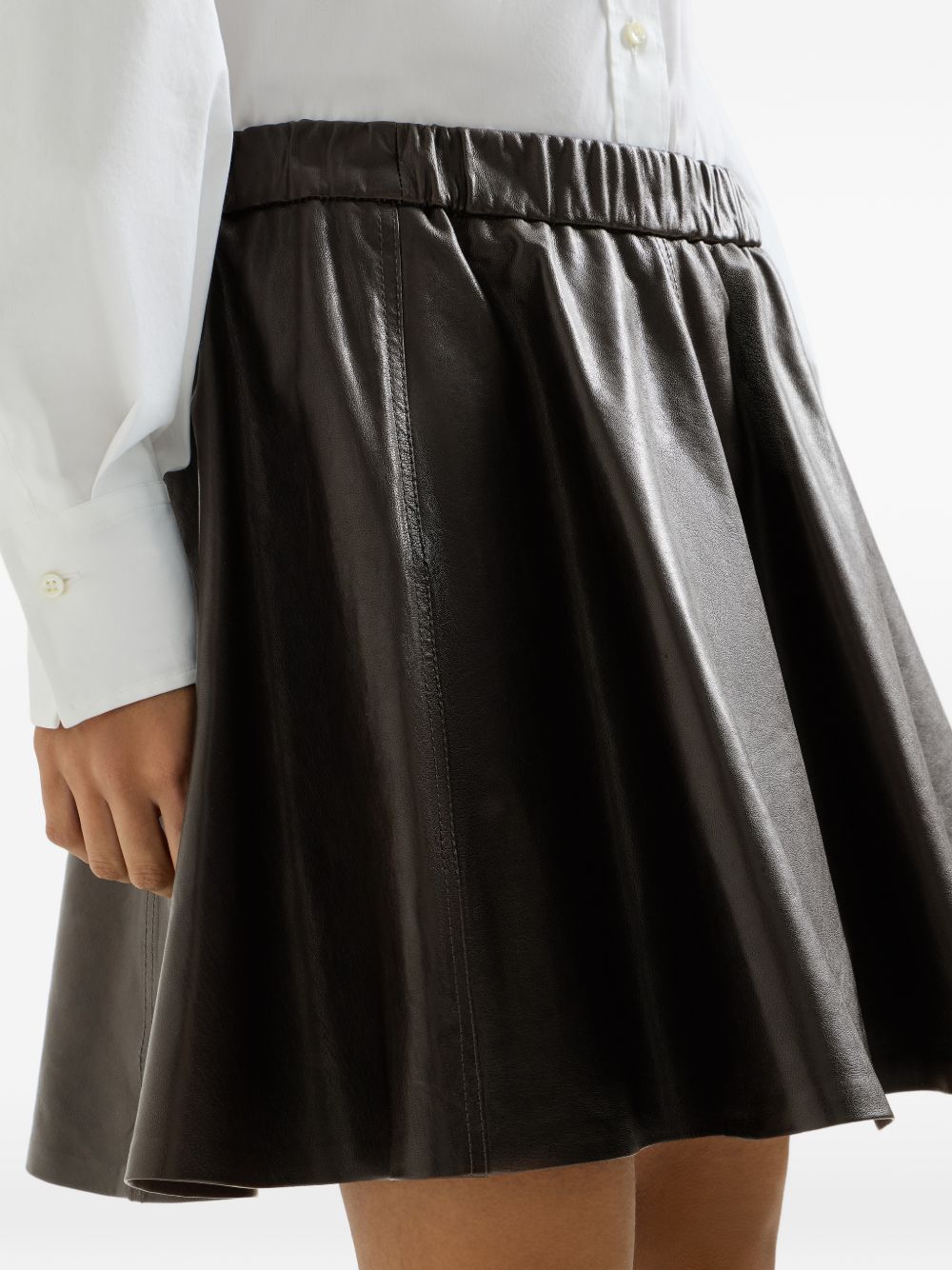 Brunello Cucinelli Women Leather Mini Skirt