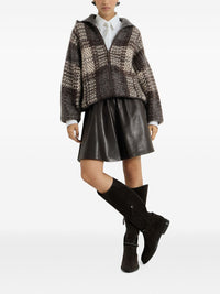 Brunello Cucinelli Women Leather Mini Skirt