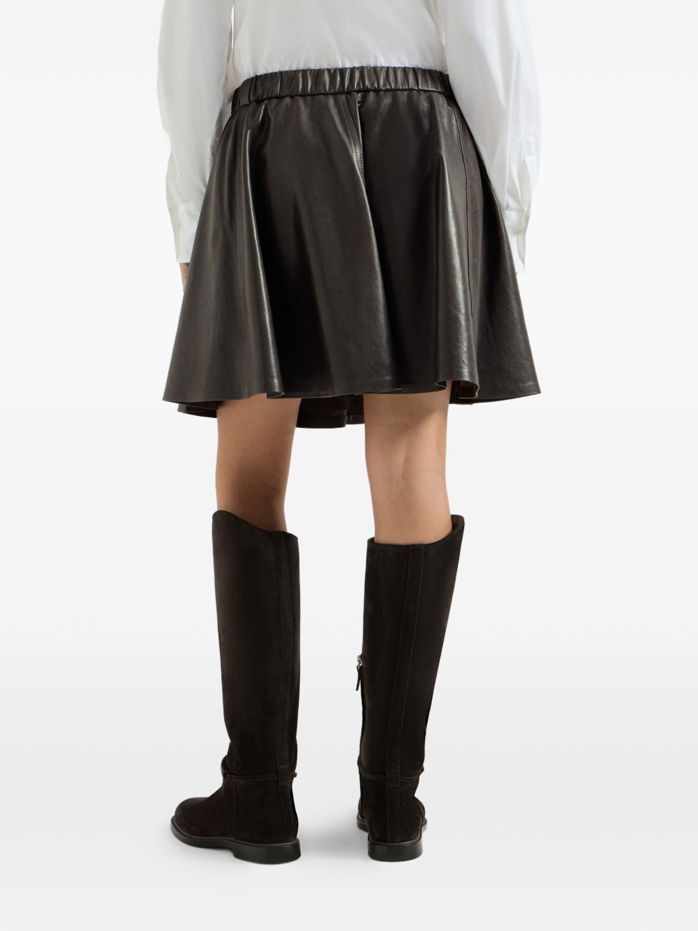 Brunello Cucinelli Women Leather Mini Skirt