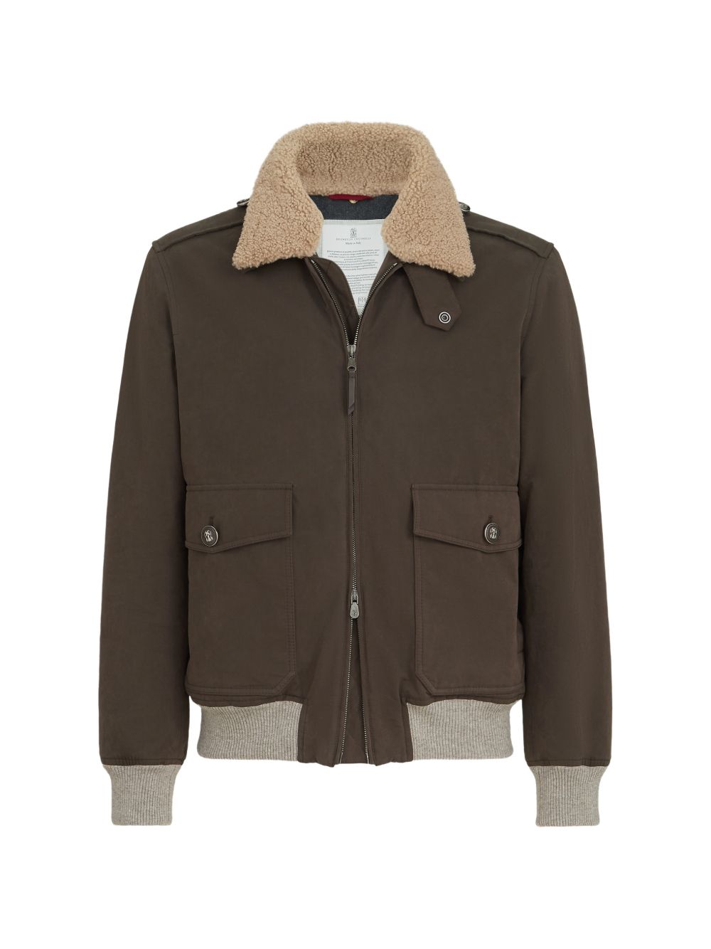 Brunello Cucinelli Men Cotton Blend Bomber Jacket