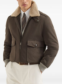 Brunello Cucinelli Men Cotton Blend Bomber Jacket