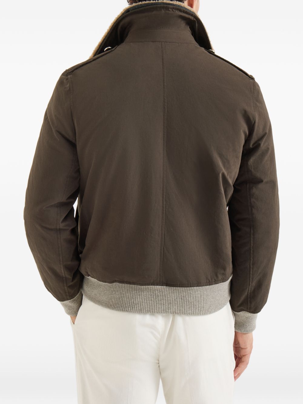 Brunello Cucinelli Men Cotton Blend Bomber Jacket
