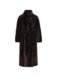Brunello Cucinelli Women Belted Shearling Coat