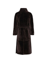 Brunello Cucinelli Women Belted Shearling Coat