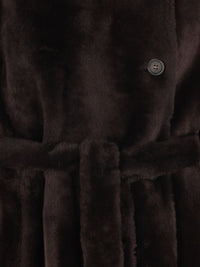 Brunello Cucinelli Women Belted Shearling Coat