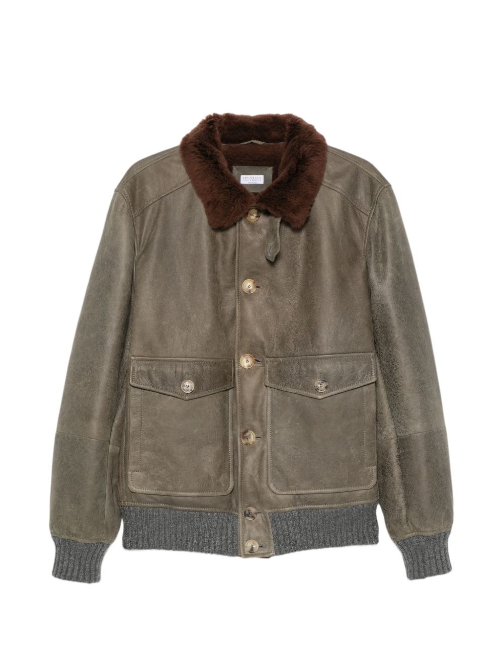 Brunello Cucinelli Men Leather Jacket