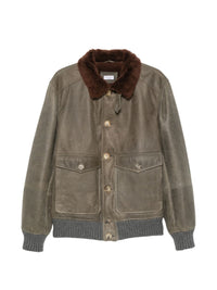 Brunello Cucinelli Men Leather Jacket