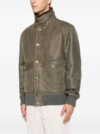 Brunello Cucinelli Men Leather Jacket
