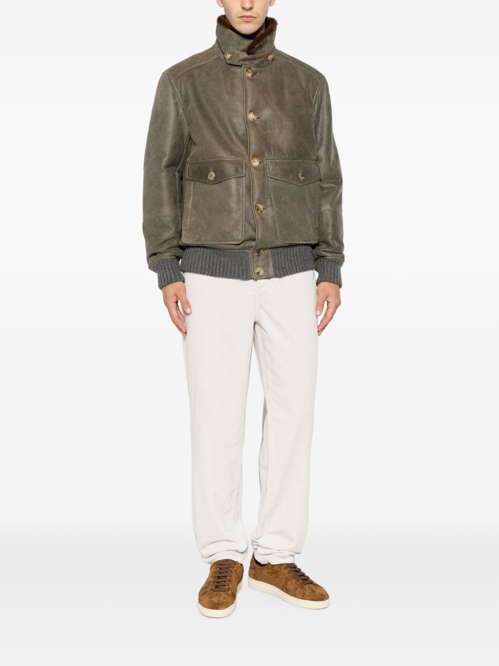 Brunello Cucinelli Men Leather Jacket