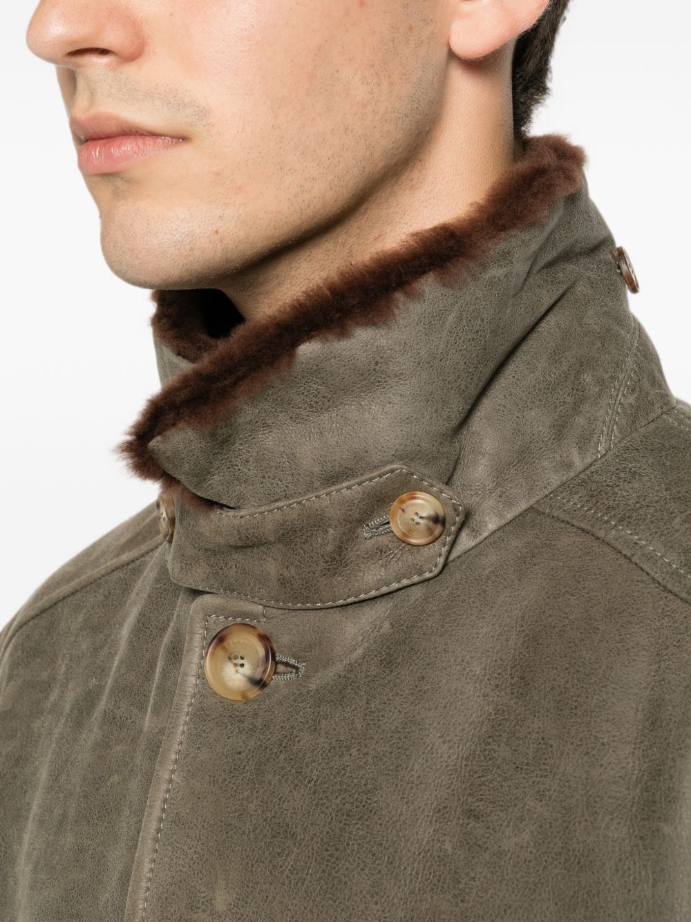 Brunello Cucinelli Men Leather Jacket