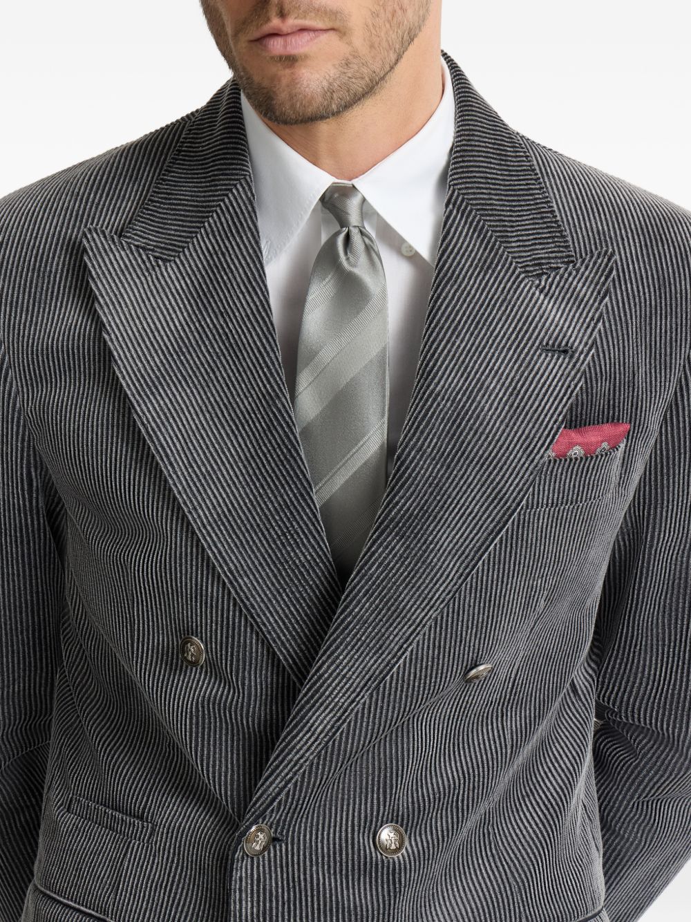 Brunello Cucinelli Men Striped Silk Tie