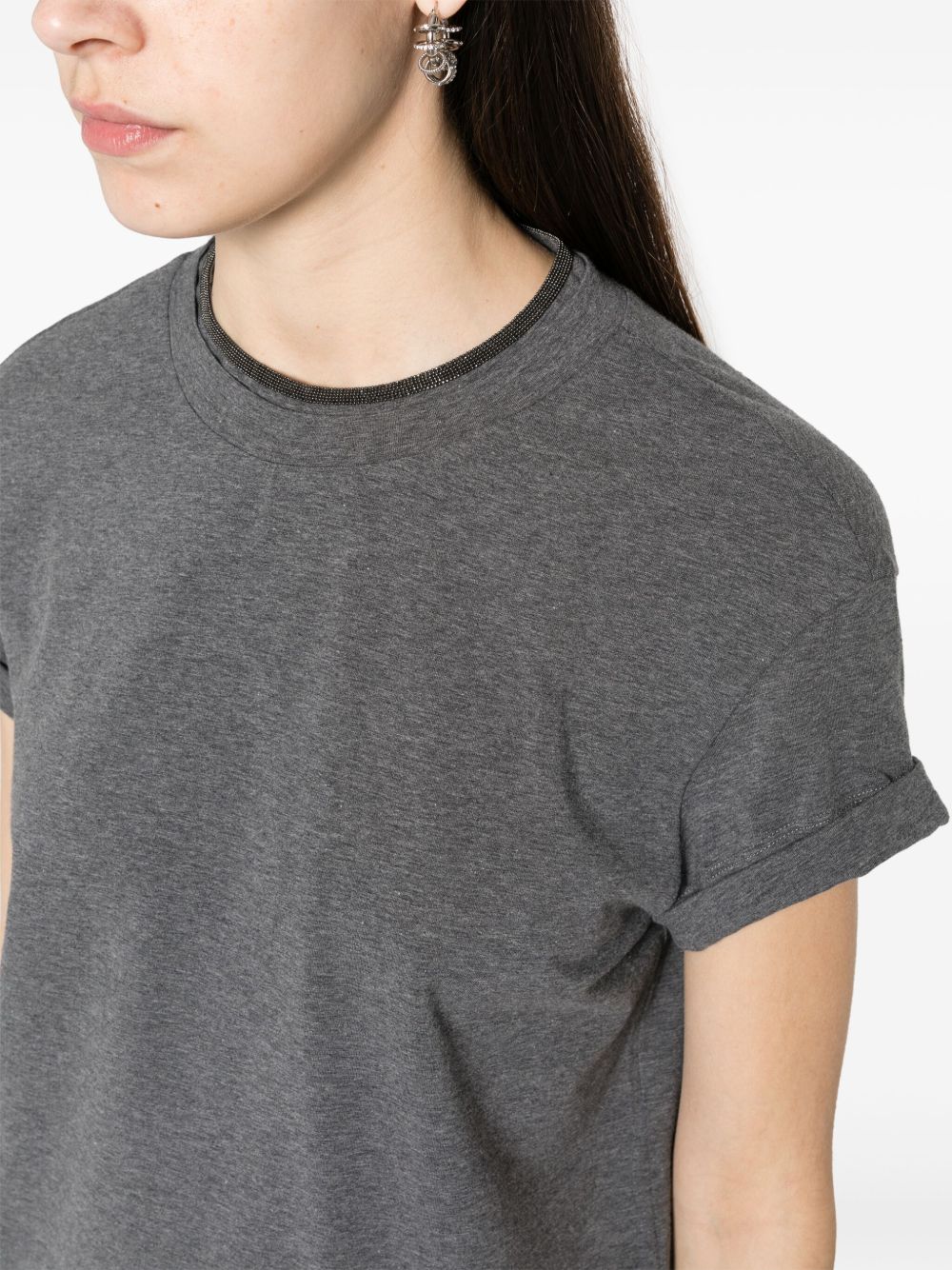 BRUNELLO CUCINELLI Brunello Cucinelli Women Monili Collar Cotton T-Shirt