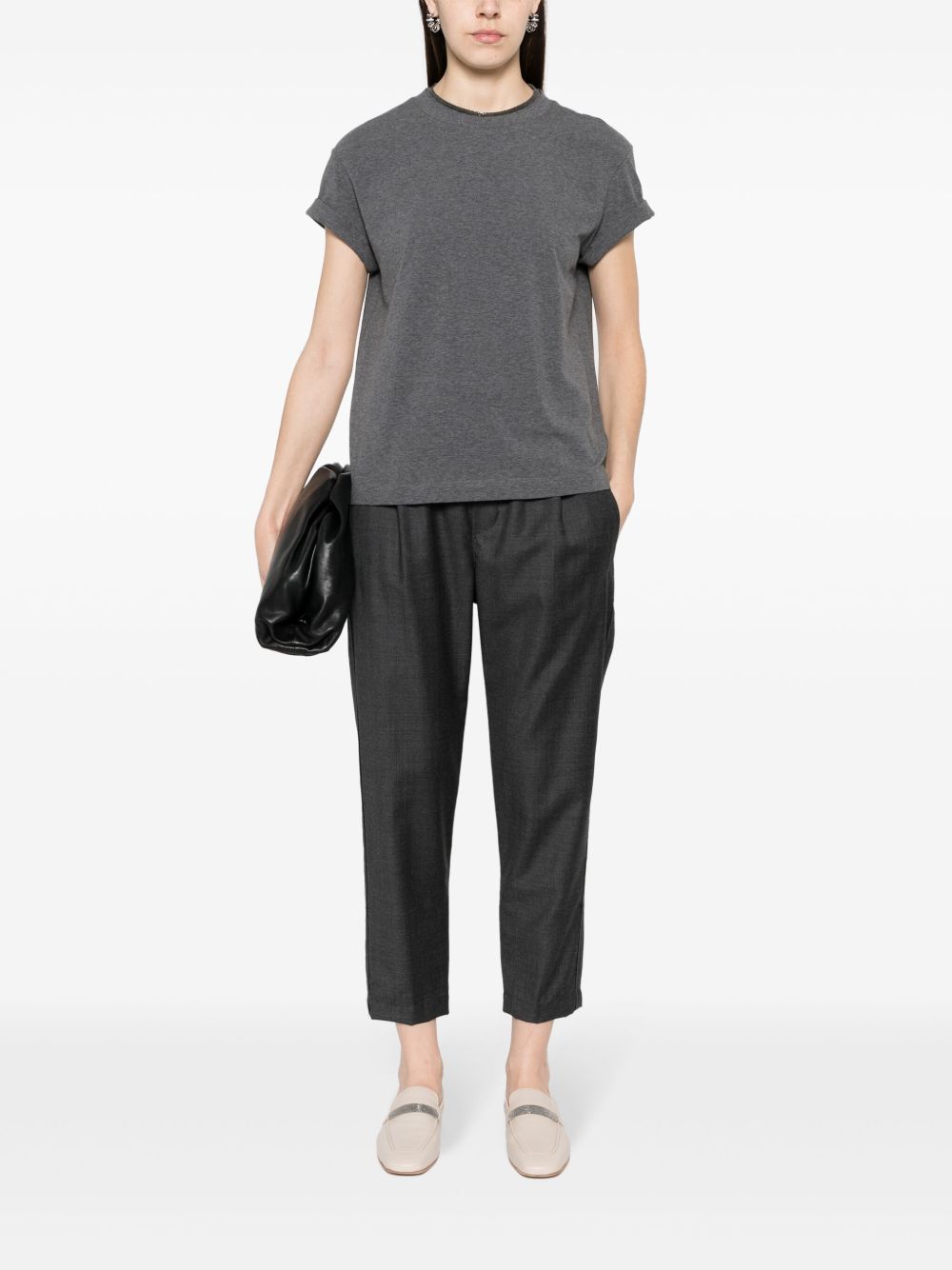 BRUNELLO CUCINELLI Brunello Cucinelli Women Monili Collar Cotton T-Shirt