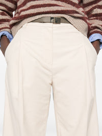 Brunello Cucinelli Women Cotton Wide-Leg Trousers