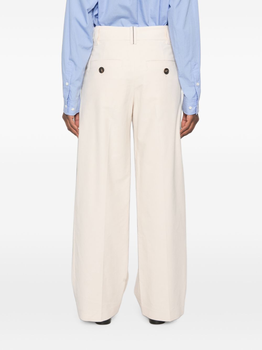 Brunello Cucinelli Women Cotton Wide-Leg Trousers