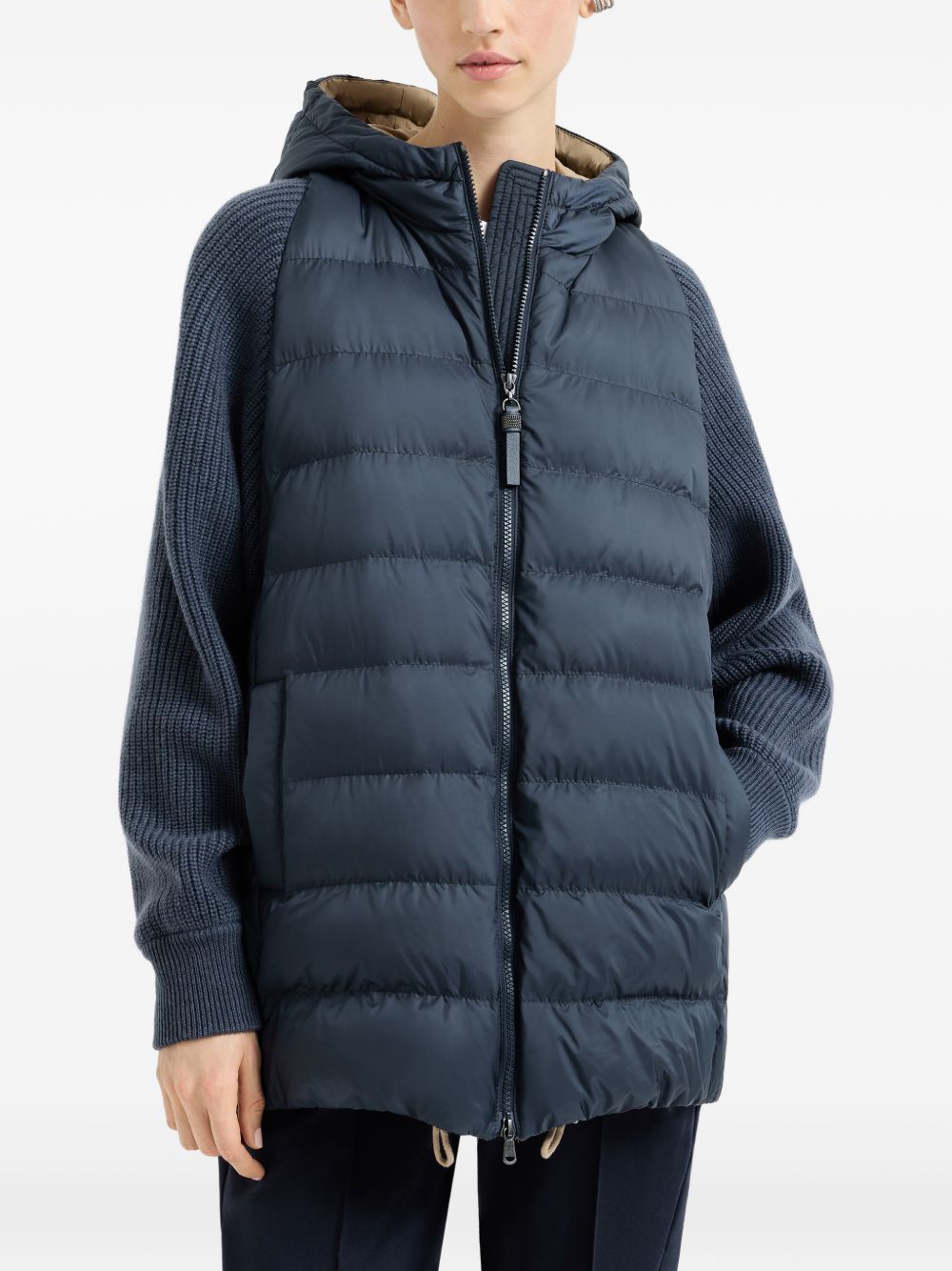 Brunello Cucinelli Women Nylon Midi Down Jacket