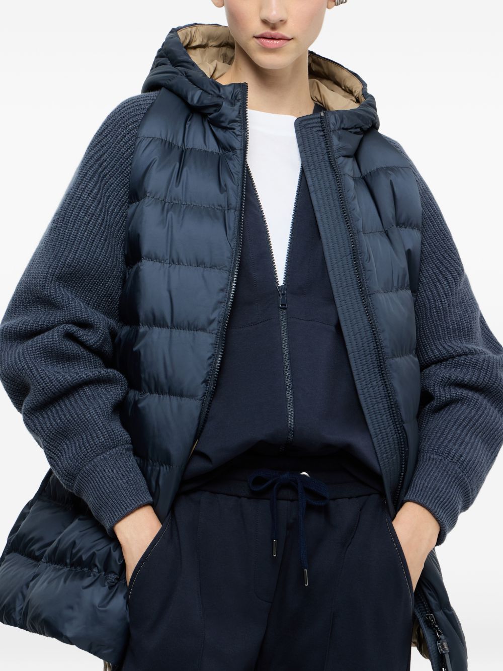 Brunello Cucinelli Women Nylon Midi Down Jacket