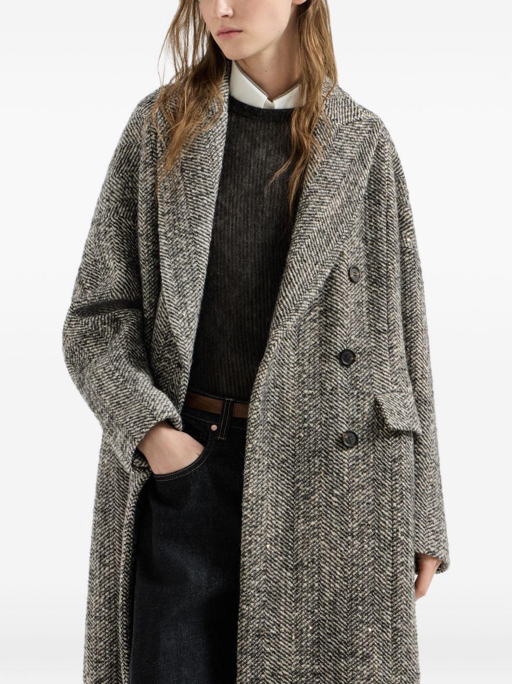 Brunello Cucinelli Women Wool Double-Breasted Coat