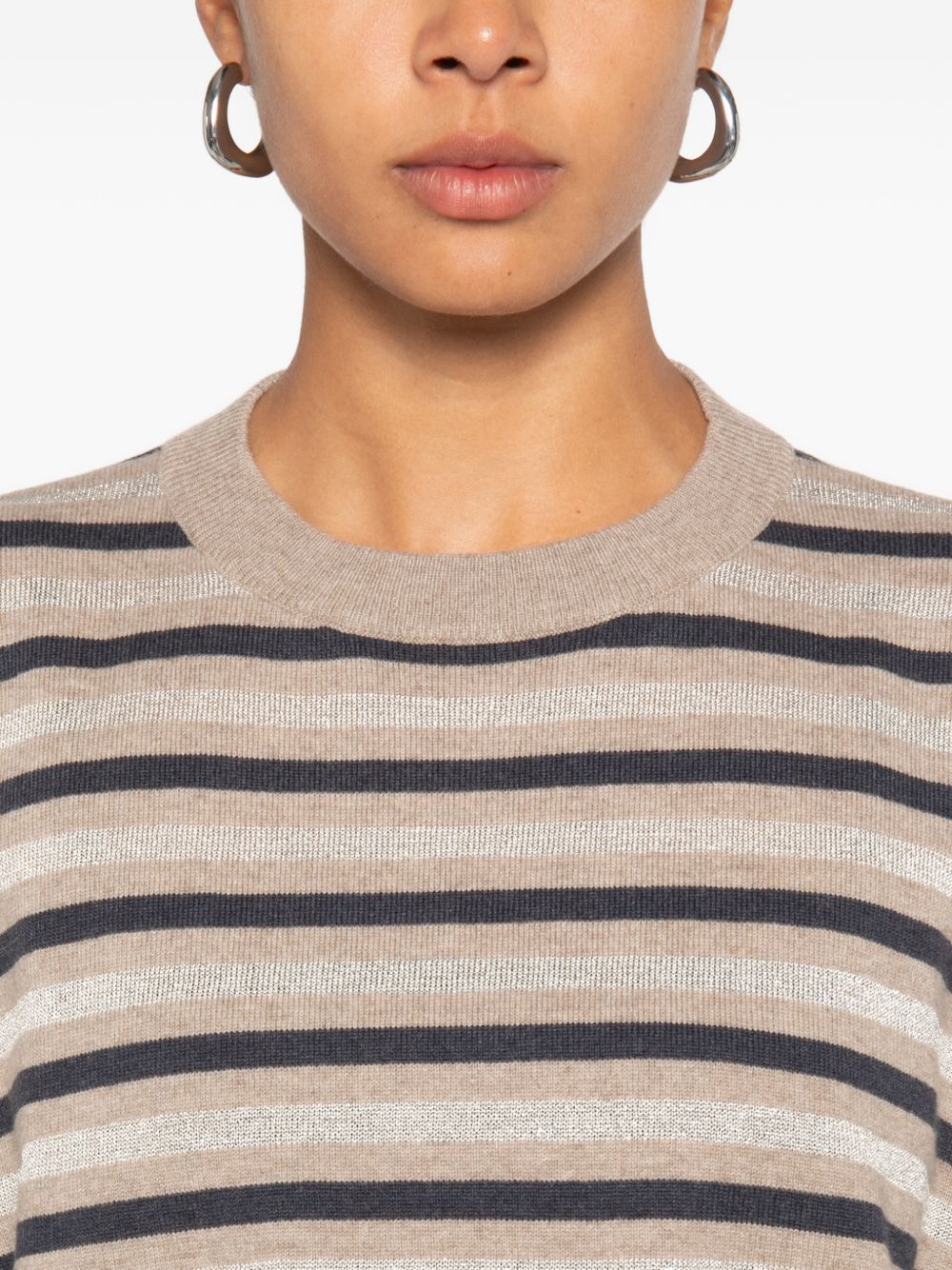 BRUNELLO CUCINELLI Brunello Cucinelli Women Striped Cashmere Sweater