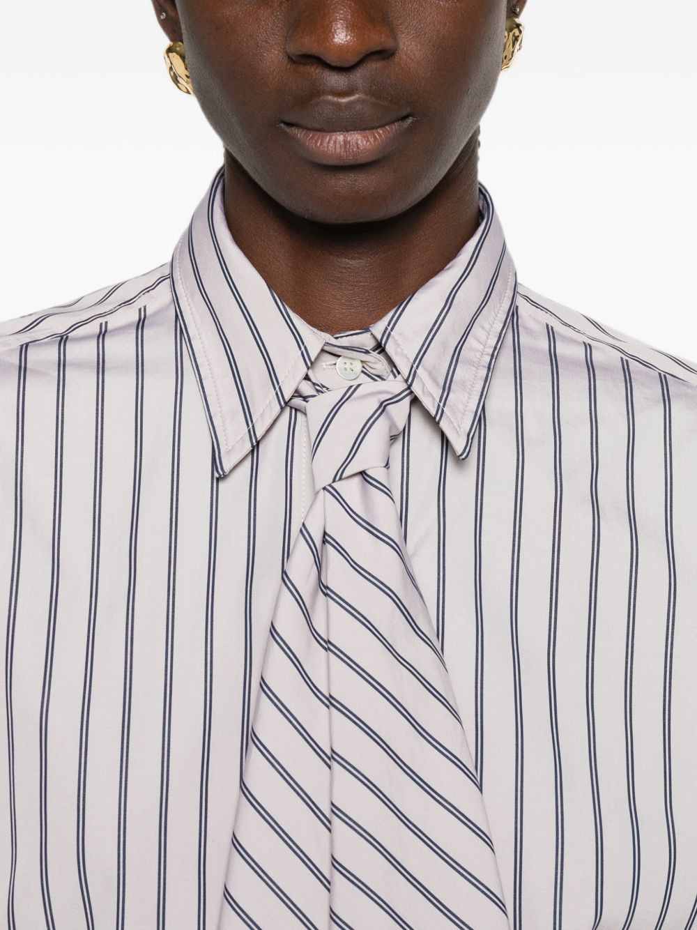 BRUNELLO CUCINELLI Brunello Cucinelli Women Striped Cotton Shirt