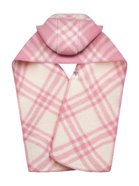 Burberry Women Check Wool Hooded Scarf