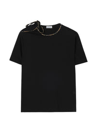 BURBERRY Burberry Women Check Bow Cotton T-Shirt