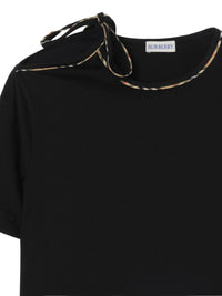 BURBERRY Burberry Women Check Bow Cotton T-Shirt